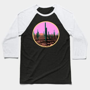 Desert Cactus Sunset Baseball T-Shirt